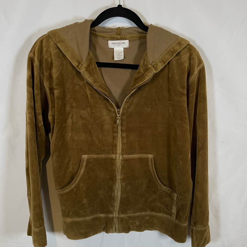 JONES NY, VELOUR STYLE ZIP UP